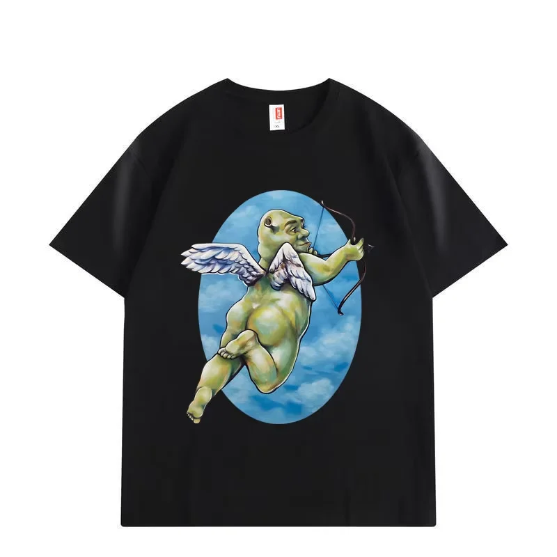 Camisetas Gráficas Engraçadas Cherub Shrek 2026, T-shirts de Alta Qualidade, Moda Oversized para Homens e Mulheres, Camisetas Casuais de Algodão com M