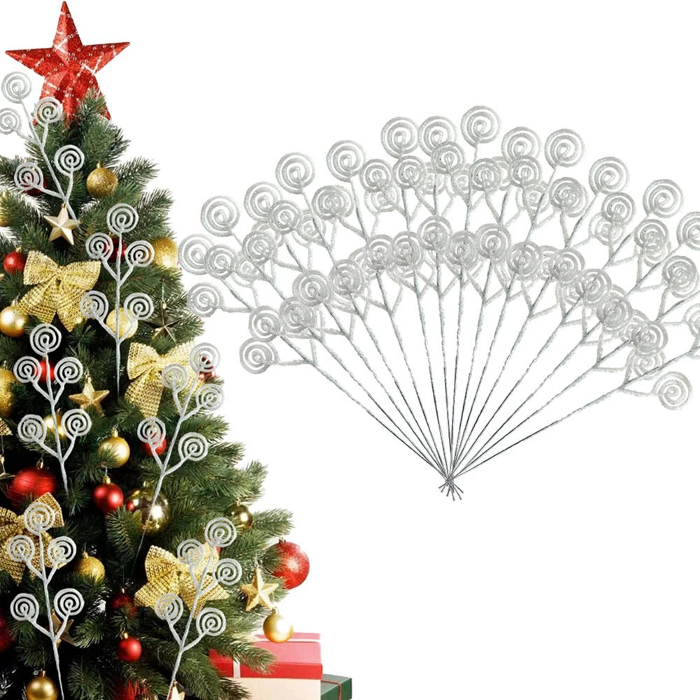 16個入り クリスマスツリーピック デコレーション キャンディケイン ウール製カーリーピック ロリポップ 大型 クリスマスツリートッパー飾り ホームベースフィラー