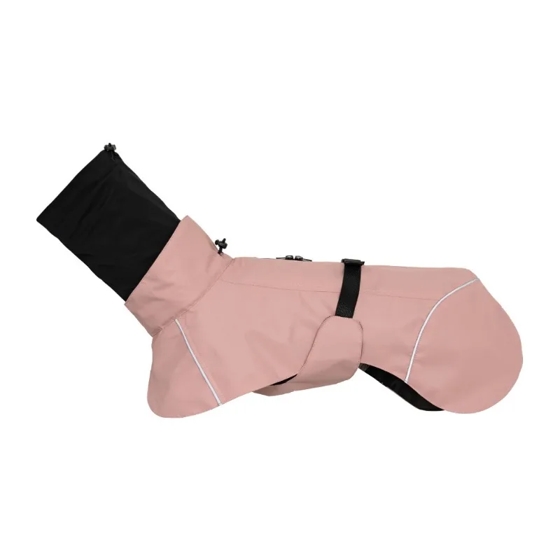 معطف واق من المطر للكلاب الصغيرة سترة كلب خارجية مقاومة للماء مع فتحة مقود بسحاب عاكسة للكلاب مع غطاء رأس مريح #5