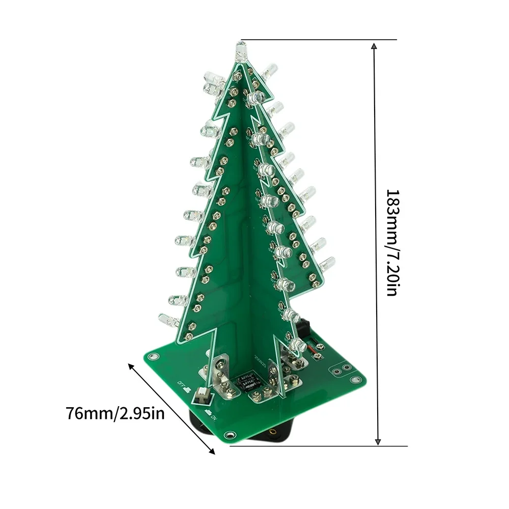DIY 3D Bunter LED-Weihnachtsbaum-Bausatz, Schweißfreie Montage, Elektronisches Projekt für Feiertags-Handarbeiten – Detail 10