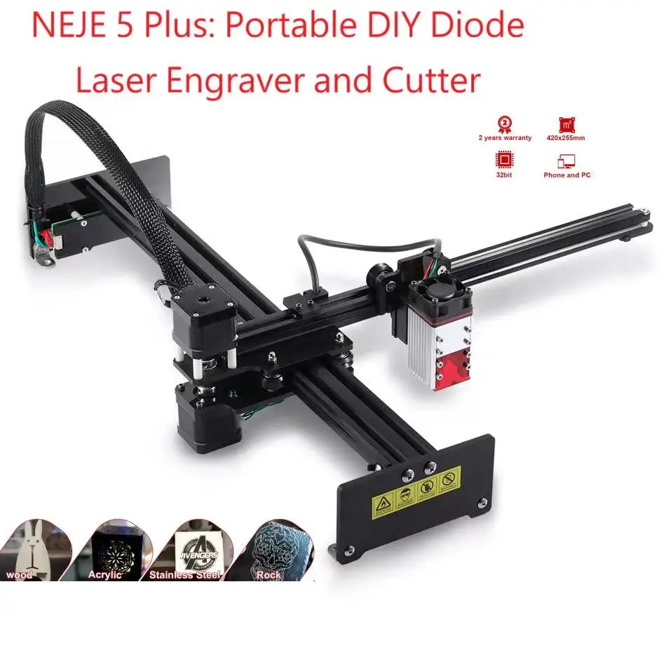 

Large Working Area 2025 NEJE 5plus Woodworking Leather Acrylic Engraving Machine DIY Tool