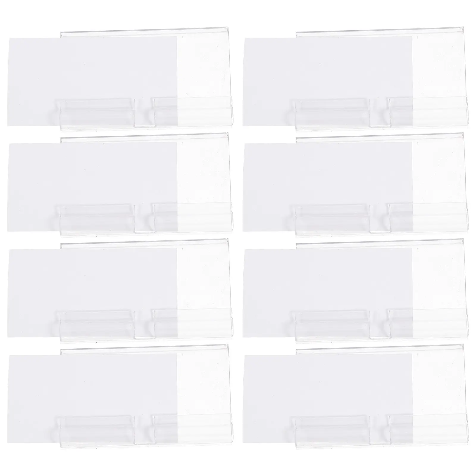

50 Sets Basket Labels Clip on Clear Wire Shelf Label Holders for Storage Bins Retail Supermarkets Organizing Bin Labels