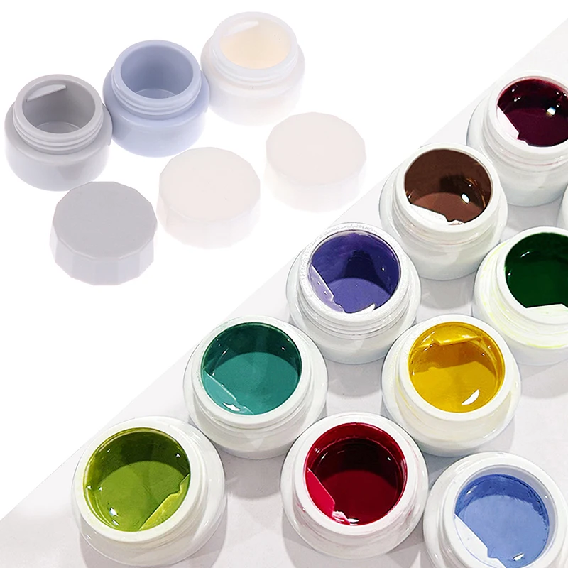 ●2Pcs 5ml Nail Patting Gel Empty Jar Nail Painted Polish Holder Case Packaging Box Manicure UV Glue Organizer Portable Plastic