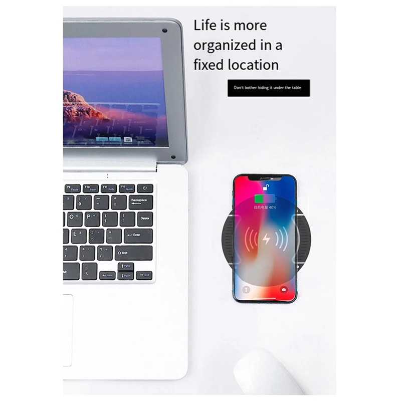 1Set Invisible Wireless Charger Penetrate 30Mm Fast Charging Charger  Easy Installation Quick Charger PC