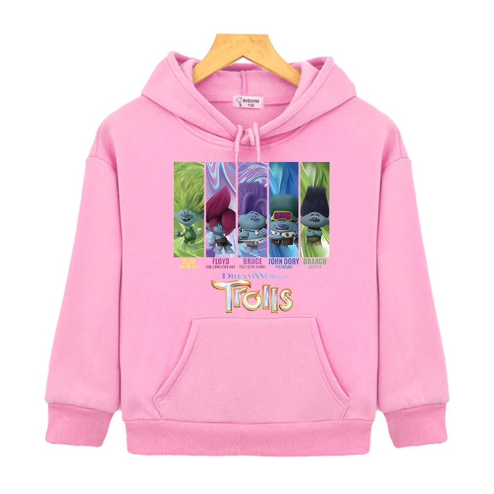 

Anime Trolls Family Print Hoodies Kids Cartoon Long Sleeve Children Baby Sweatshirts Tops Hooded Boys and Girls Casual Pullovers