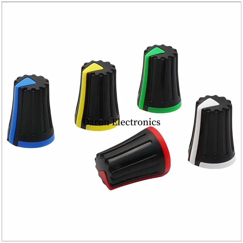 Two-color plastic knob 12*15D hole 6mm potentiometer knob cap shaft 270° indication