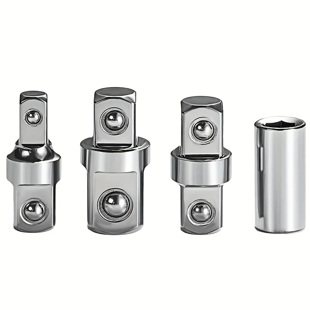 Image of 4-teiliger Steckschlüsseladapter-Set: 3/8 auf 1/2, 3/8 auf 1/4, 1/2 auf 1/2 – für Schlagschrauber, Ratschenschlüssel und Reparaturwerkzeuge