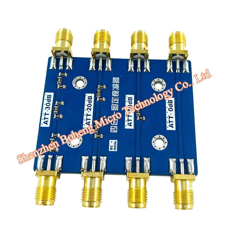 DC-6GHz 4-in-1 Fixed Attenuator, 10dB / 20dB / 30dB / 0dB, RF ATT, High-Precision Thin-Film Resistor