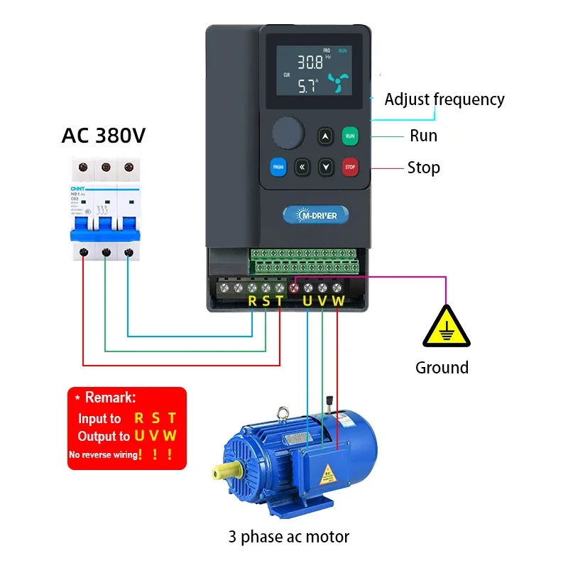 Acionamento do motor com teclado LCD, M-driver, VFD, 3 fases, 380V, 15kW, 18.5kW