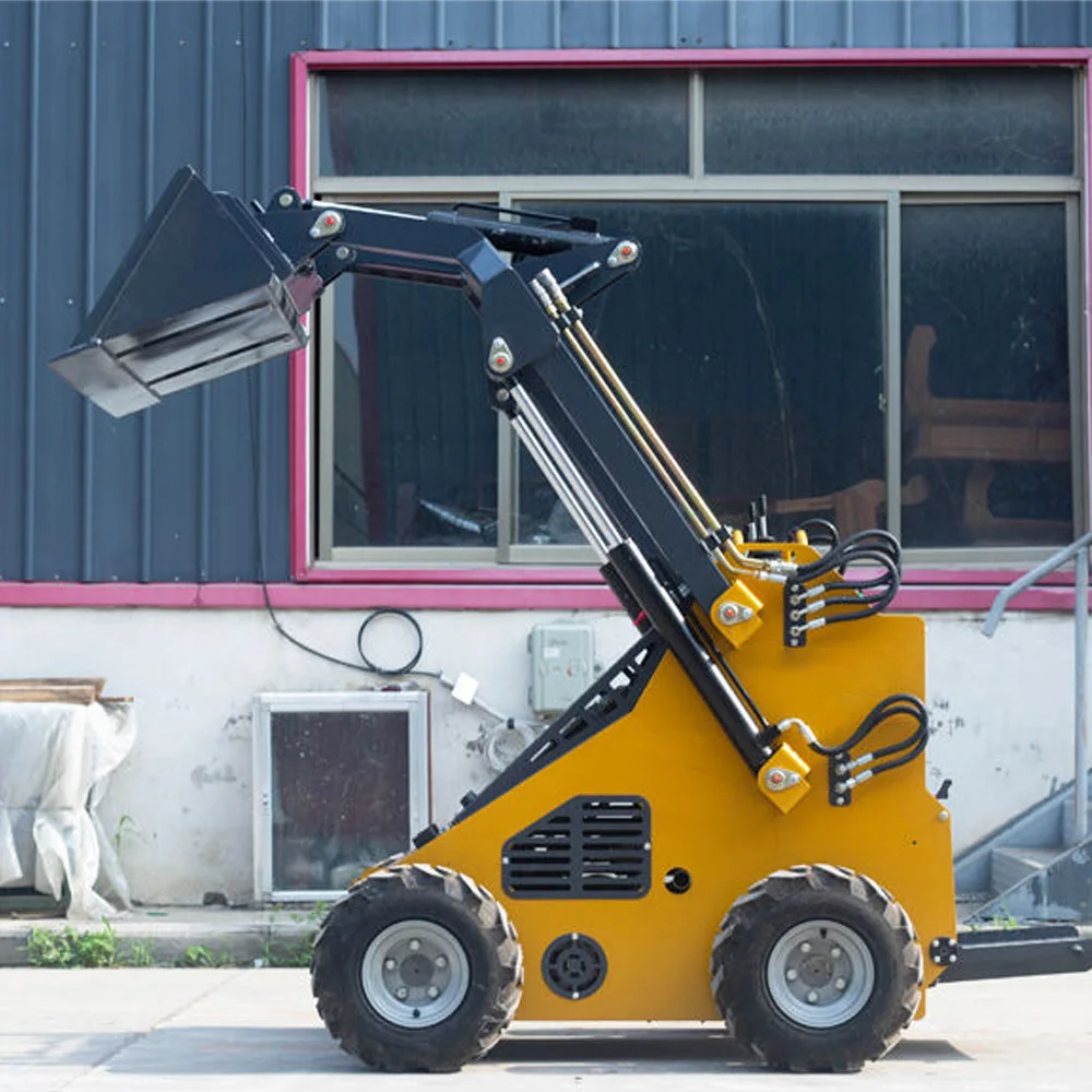 Mini Skid Steer Loader com Balde, 26HP compacto, Acessório de carregadeira de rodas, Motor a gasolina EPA à venda, EUA