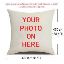 Baby Family Pets Custom Cushion Covers Printing Cotton Linen Pillow Case Customized Pillow Cover For Sofa DIY Logo Pillowcase