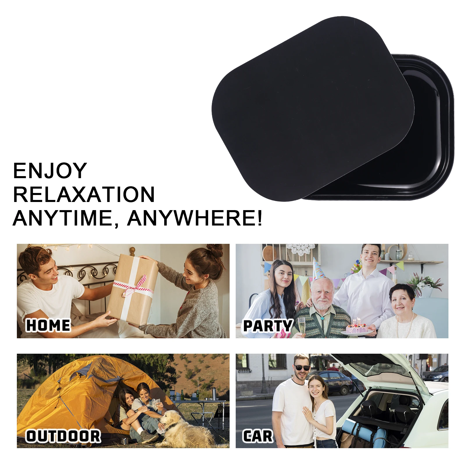 7" X 5.5" Black Metal Rolling Tray with PVC Soft Magnetic Lid image 6