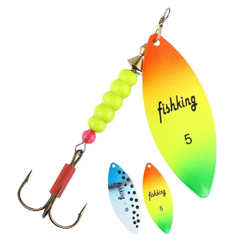 Spinner Bait Fishing Lure With Treble Hook Metal Spoon Lures For Pike Bass Artificial Bait Weights 4.4g 7.1g 12.6g 17.7g 26.2g