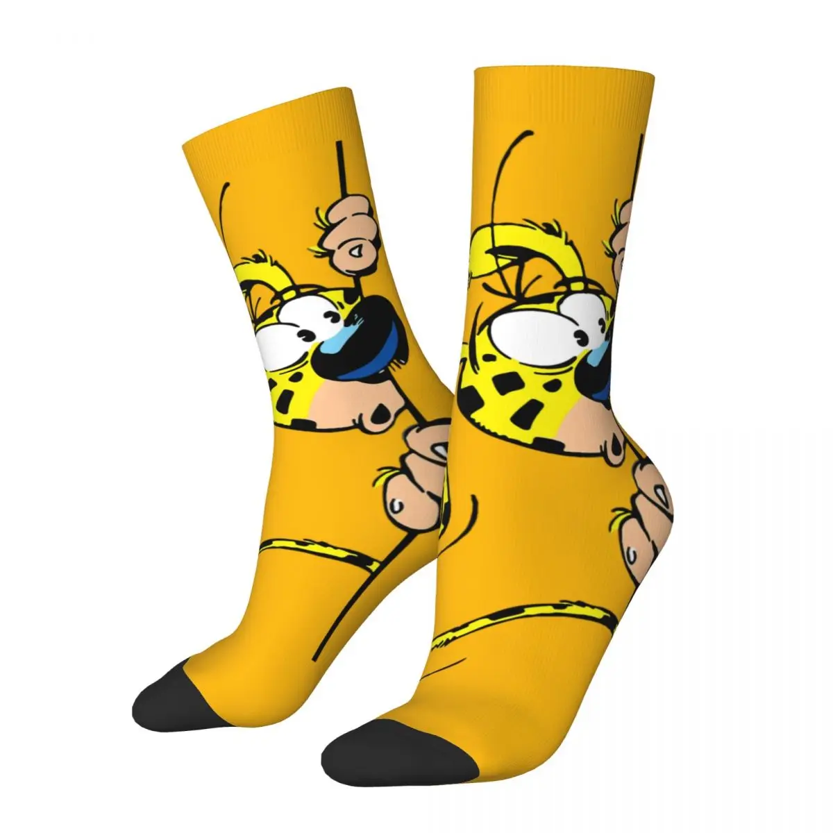 Hip Hop Retro Marsupilami Blue Wall Crazy Men's compression Socks Unisex Gaston Lagaffe Comics Harajuku Seamless Crew Sock Boys