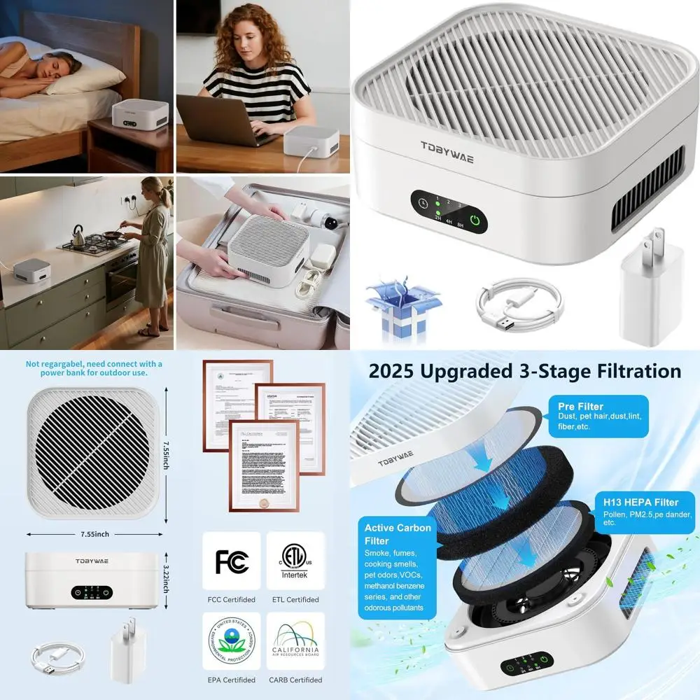 

Эффективный очиститель воздуха HEPA для больших помещений, идеально подходит для облегчения состояния при аллергии и присутствии домашних животных, портативный для дома, автомобиля и путешествий