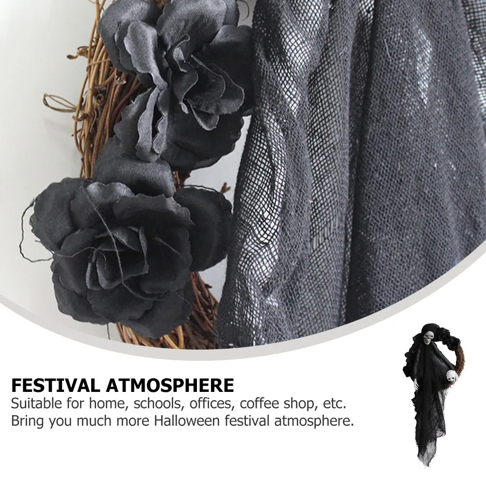 

Ghost Festival Wreath Ornaments Door Garland Hanging Halloween Decorations Indoor Pendant Adornment Dad Outdoor