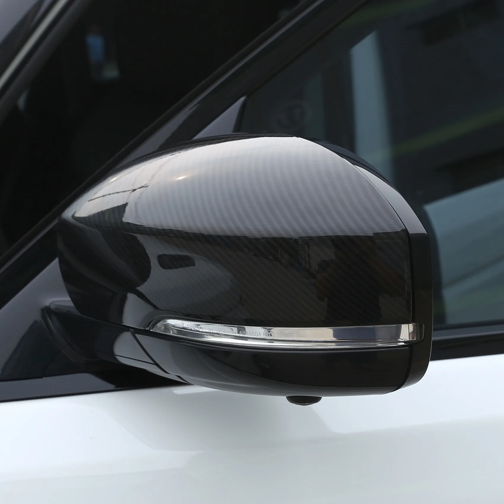 Car Carbon Fiber Look Rearview Mirror Cap Cover Trim for Land Rover Range Rover Sport