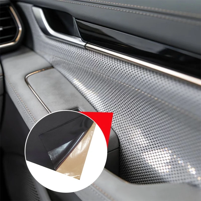Fabric for Car A B C Pillar Mesh Fabrics Self Adhesive Auto Upholstery Door DIY Car Interior Lining Cloth Repair Material Wrap
