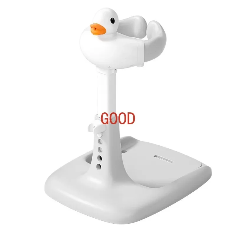 

Portable Non-slip Duck Shaped Baby Bath Racks Shower Helper Handle Adjust Length Stand Themselves for Standing Toddler Shower