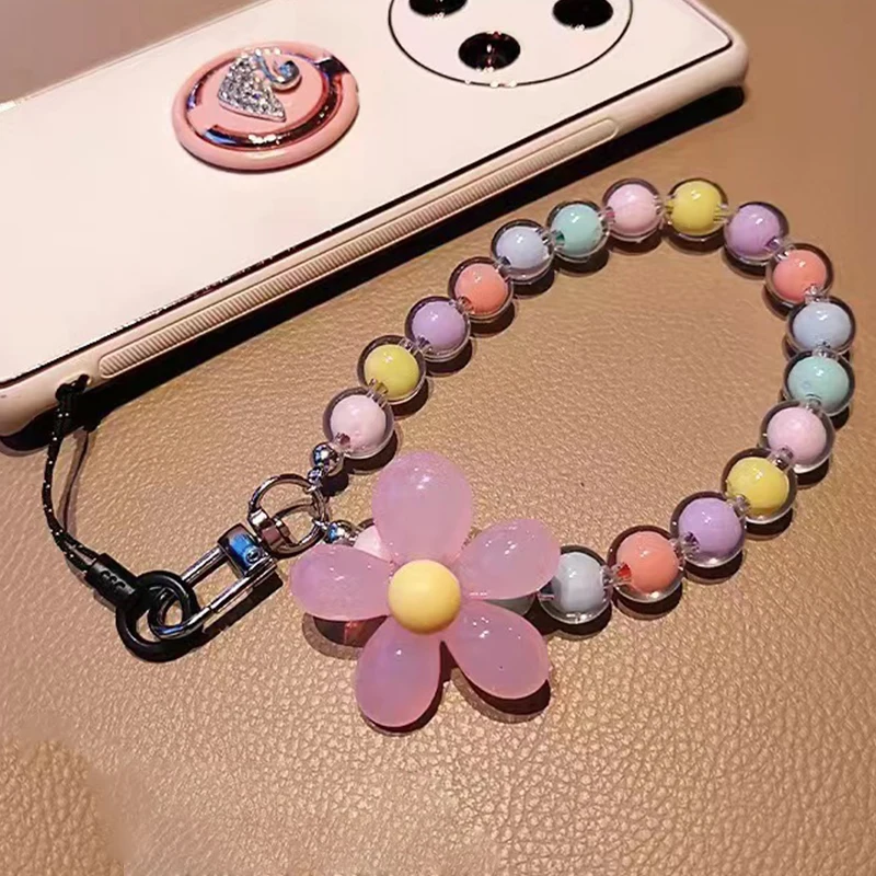

Cell Phone Charm Lanyard Strap Chain Car Keychain Woman Girl Bag Camera For Airpods Case Macaron Color Mobile Phone Case Pendant