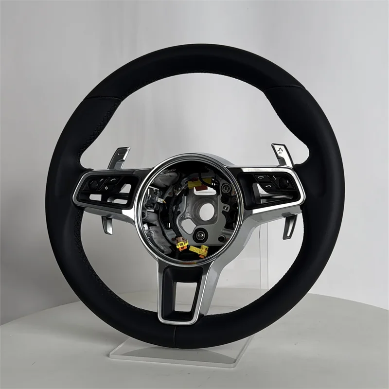 

For Porsche High Quality Full Leather Sport Steering Wheel Fit 911 996 Cayenne 958 718 Boxster 918 Cayman Macan Panamera Taycan