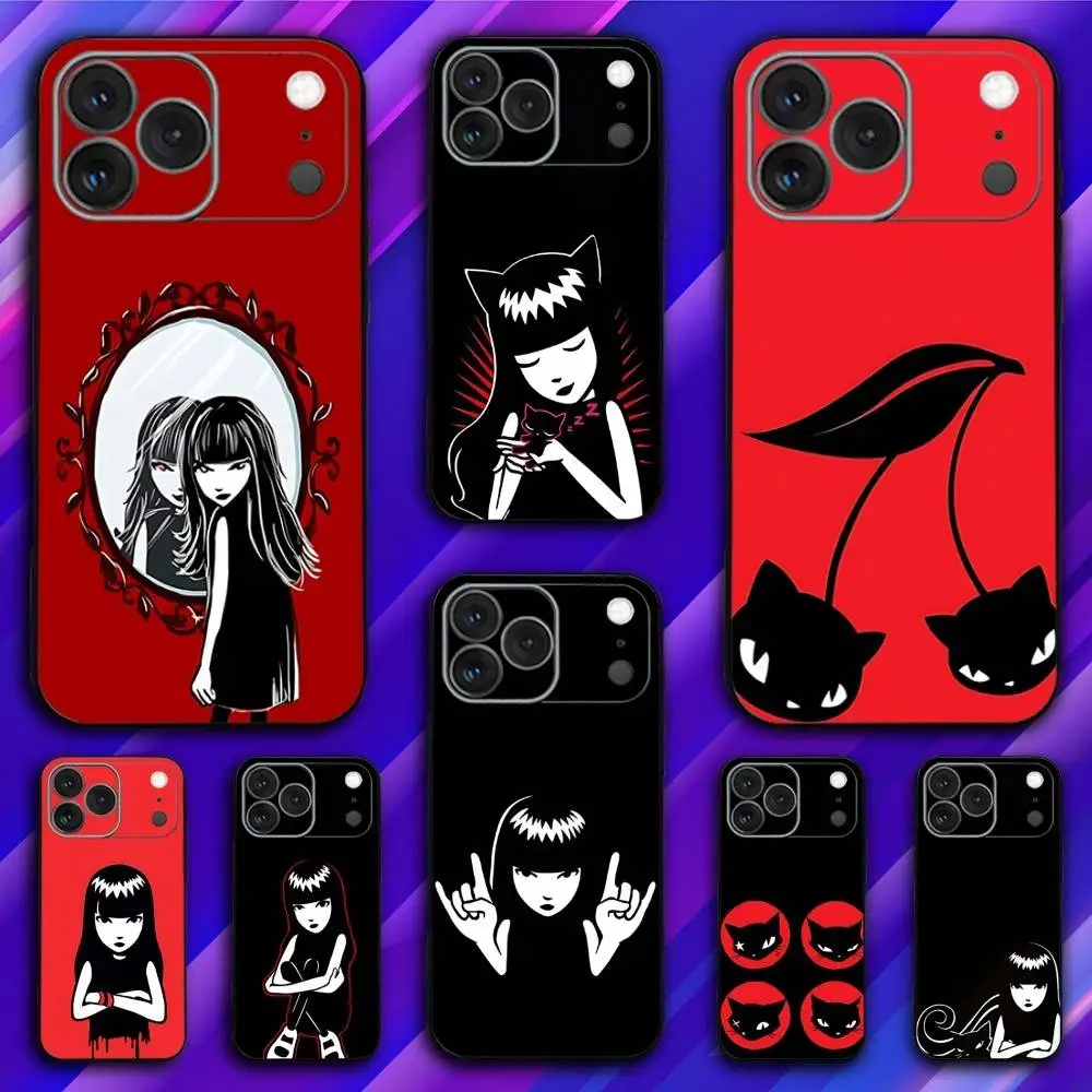 

E-Emily The S-Stranges Phone Case For iPhone 17,16,15,14,13,12,11,Pro,Max,Plus,X,XS,SE4,E,Mini,Soft Black Case