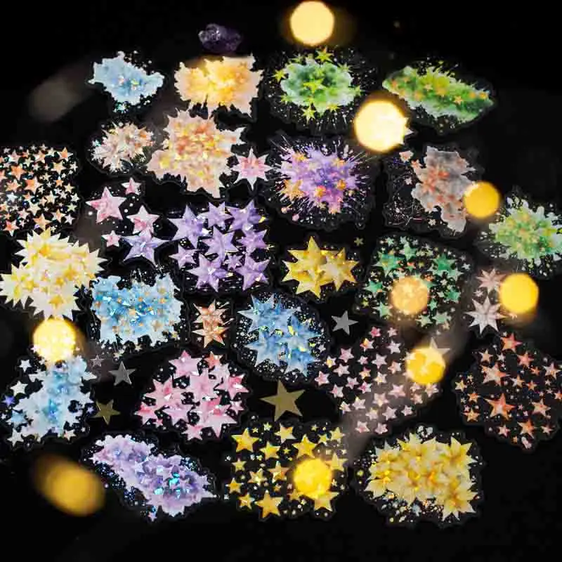 1 упаковка наклеек на тематику звезды, подходящих для украшения дневников, чехлов для телефонов и альбомов.