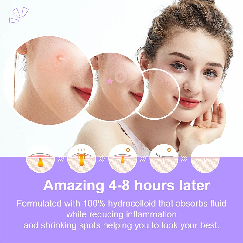 Star Pimple Patch Skin Care Adesivos, Colorido, Remoção de Acne Invisível, Corretivo, Face Spot, Beleza Maquiagem Tool, 36Pcs