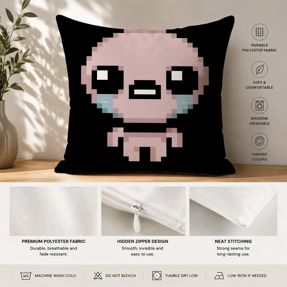 Game The B-Binding Of Isaac Cushion Cover 40x40cm Square Decorative Sofa Cushion Cover Bedroom Living Room Home Decor Gift