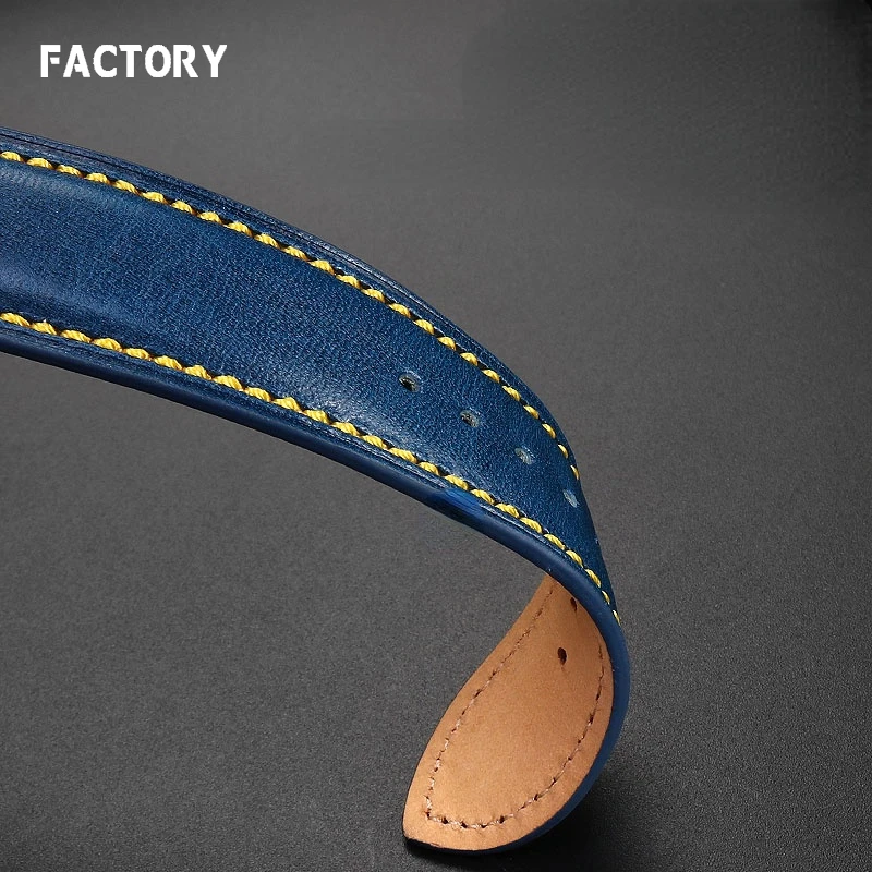 Genuine Leather Watch Strap for Citizen Blue Angel At8020 Air Eagle Second Generation Jy8078  8035 8085 Blue Watch Band 23mm