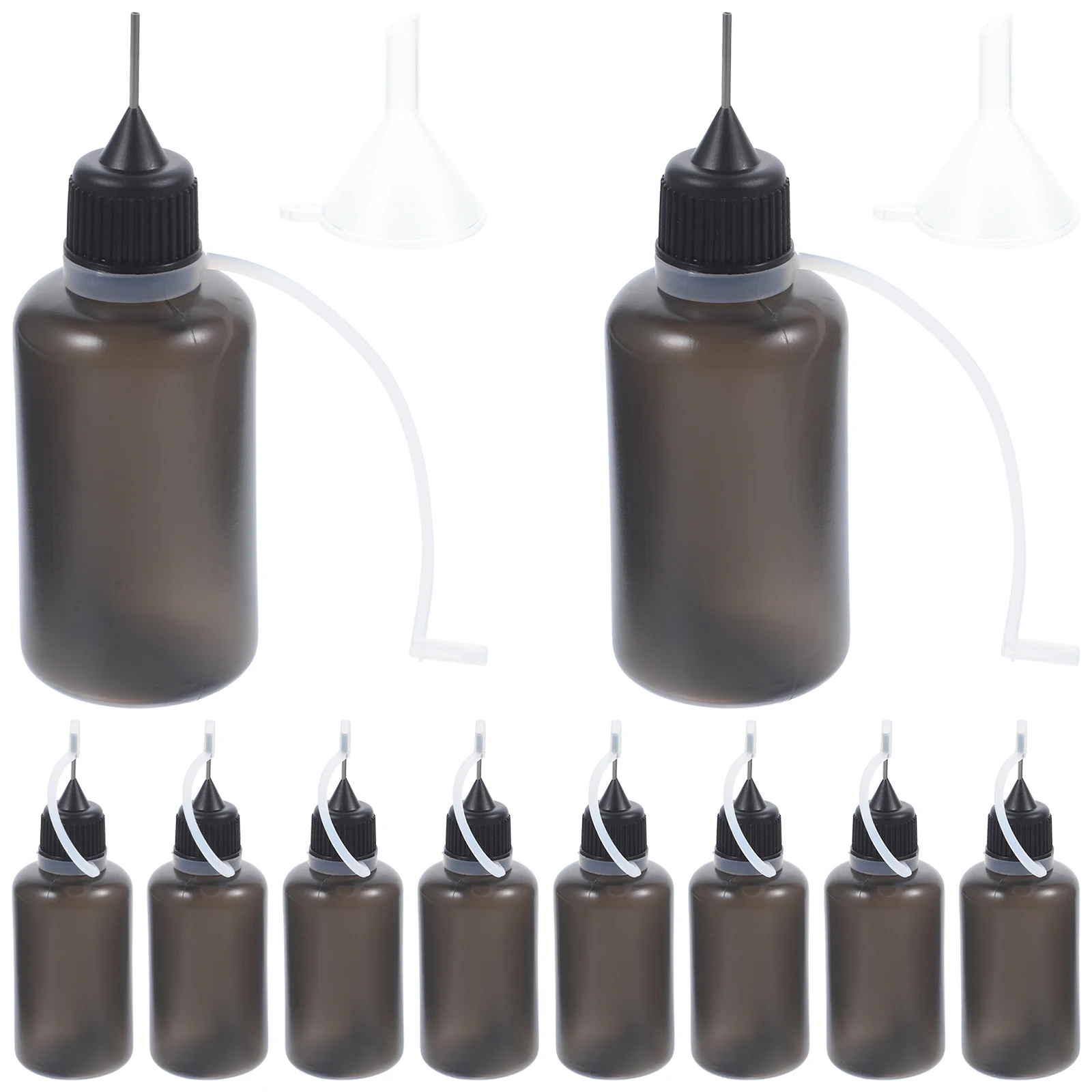 

10pcs Black Needle Tip Glue Bottles 30ml Soft Flexible Plastic DIY Dispensing Applicator Craft Precision Tools Reusable