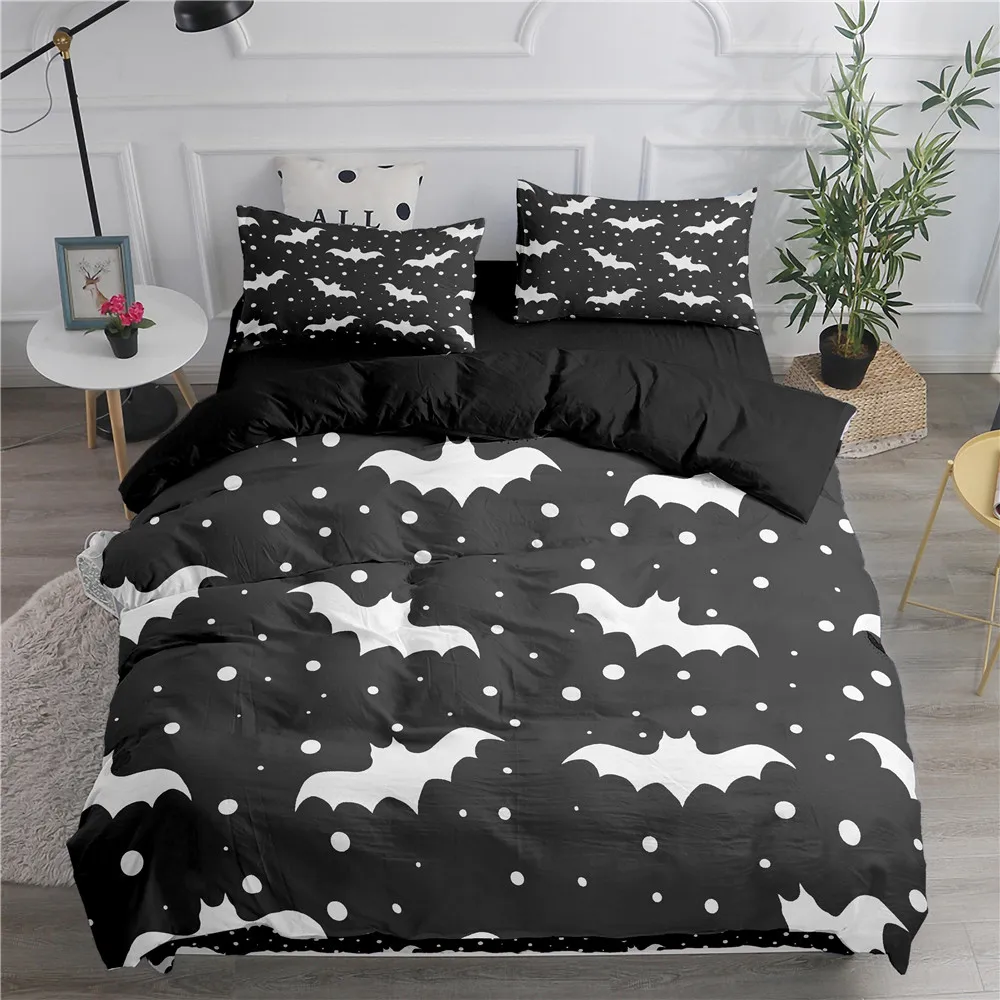 Halloween Flying Vampire Bedding Set Bat Duvet Cover Witchcraft Magic Comforter Cover Full Twin King Queen Polyester Quilt Cover
