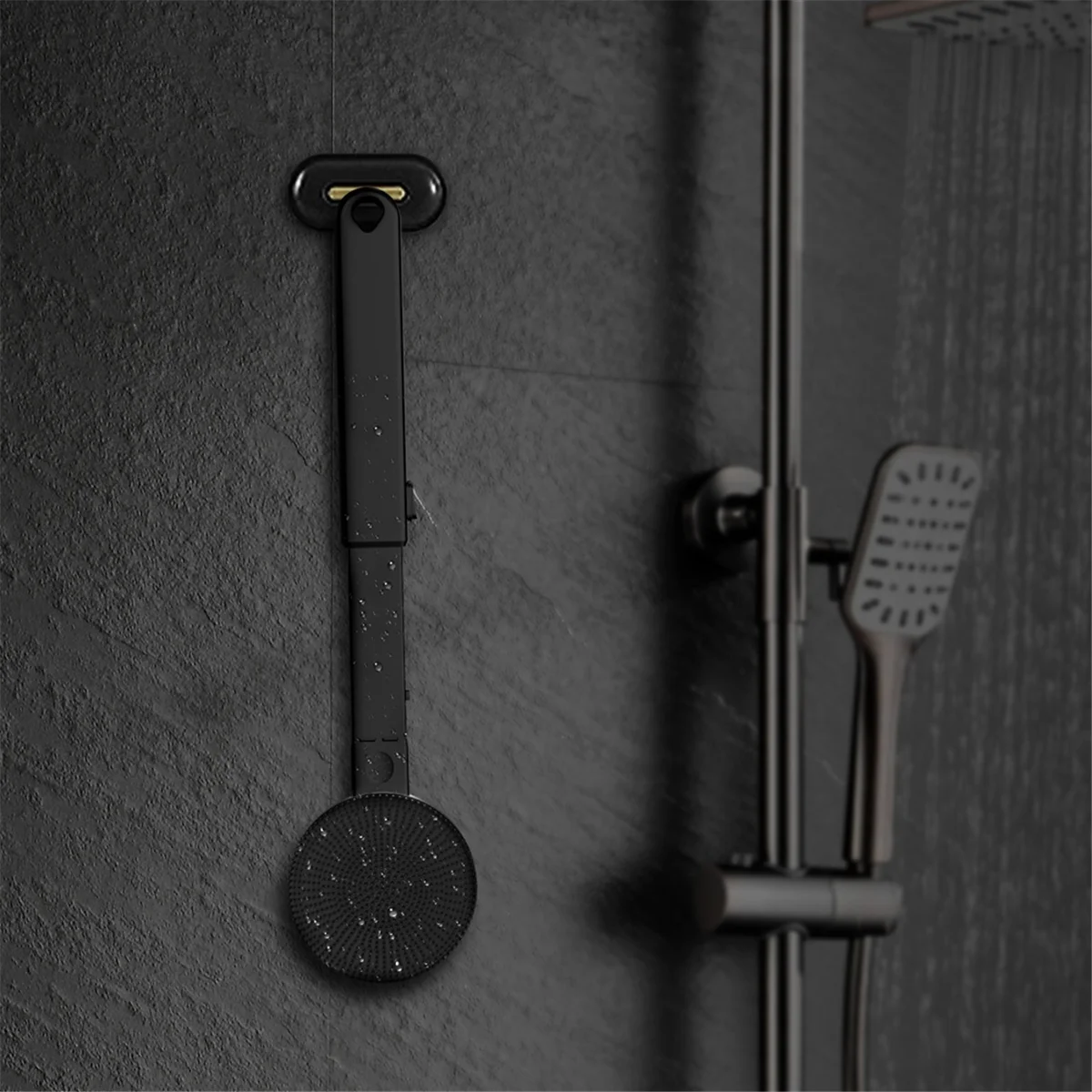 ABXHA Vibrating Back Scrubber with Retractable Handle, Rechargeable Silicone Body Brush,Household Bath Brush