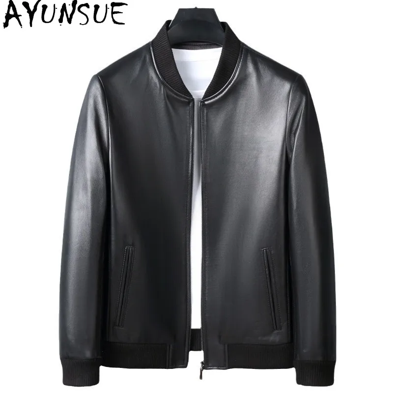 

AYUNSUE Genuine Leather Jacket for Men 2025 Autumn Mens Clothes Trendy Sheepskin Coat Business Casual Coats Jaqueta De Couro