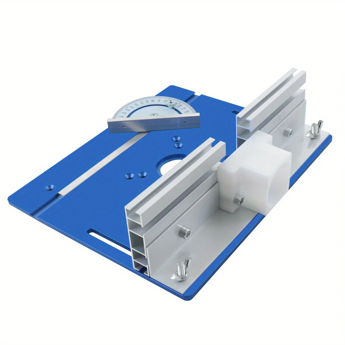 Aluminium Router Table Insert Plate Woodworking Benches Router Flip Plate with Miter Gauge Guide Aluminium Fence Sliding Bracket