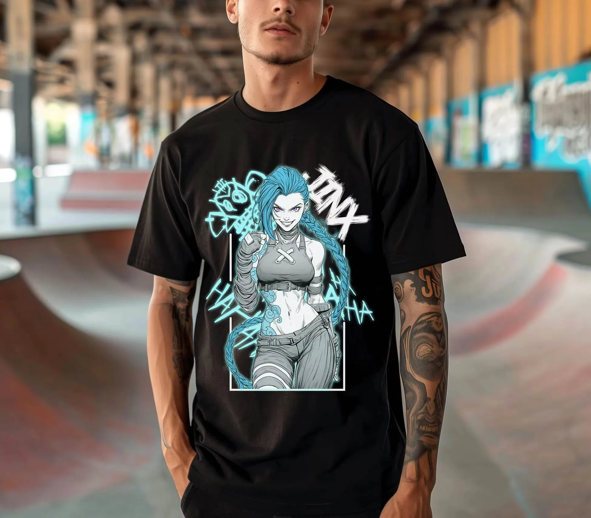 

Motorcycle Hot Anime Arcane T-shirt Women Harajuku Summer Casual Shirt Y2k Top Harajuku Shirts for Women Women Clothing Gothic