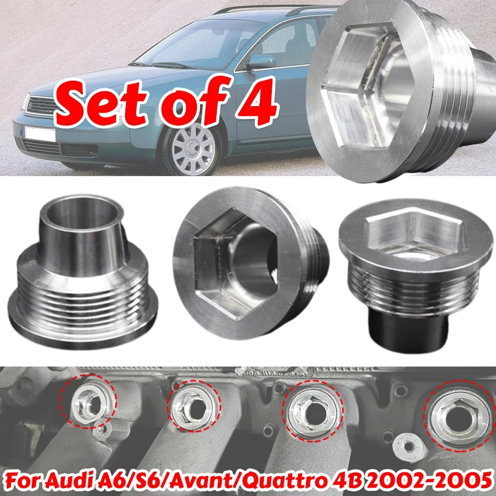 

Fuel Injector Insert Set For Audi A6 S6 Avant Quattro New Upgrade Aluminum Cup Seat 06B133555H 06B133555D Car Replacement Parts