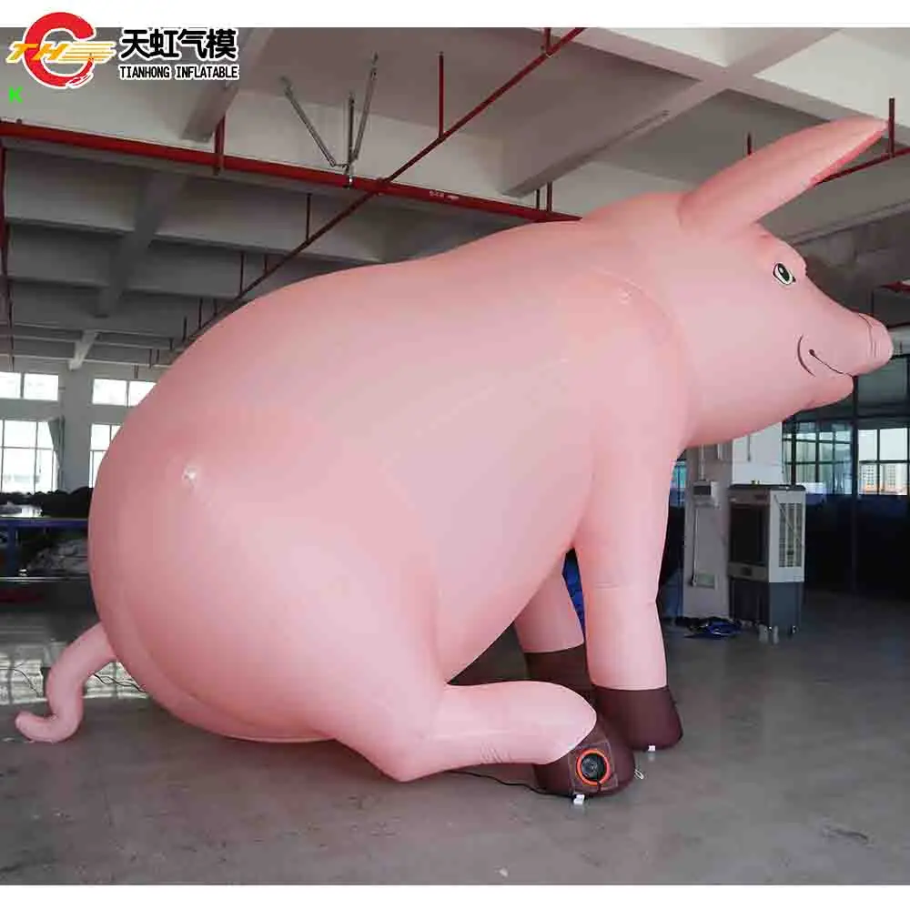 Fast Shipping 4m/6m/8m Giant Inflatable Pink Pig Cartoon Model for Decoration Outdoor Advertising Inflatable Animal Model