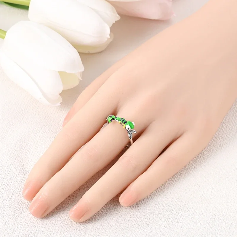 Anillos camaleón de plata originales S925, anillos que cambian de Color para mujer, joyería fina especial para vacaciones de Año Nuevo, regalo a juego diario