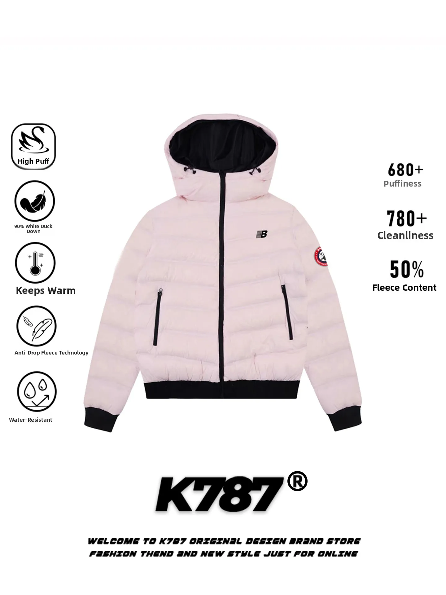 

Куртка-пуховик K787 в американском ретро-стиле с капюшоном, зимняя, для мужчин и женщин, парная верхняя одежда