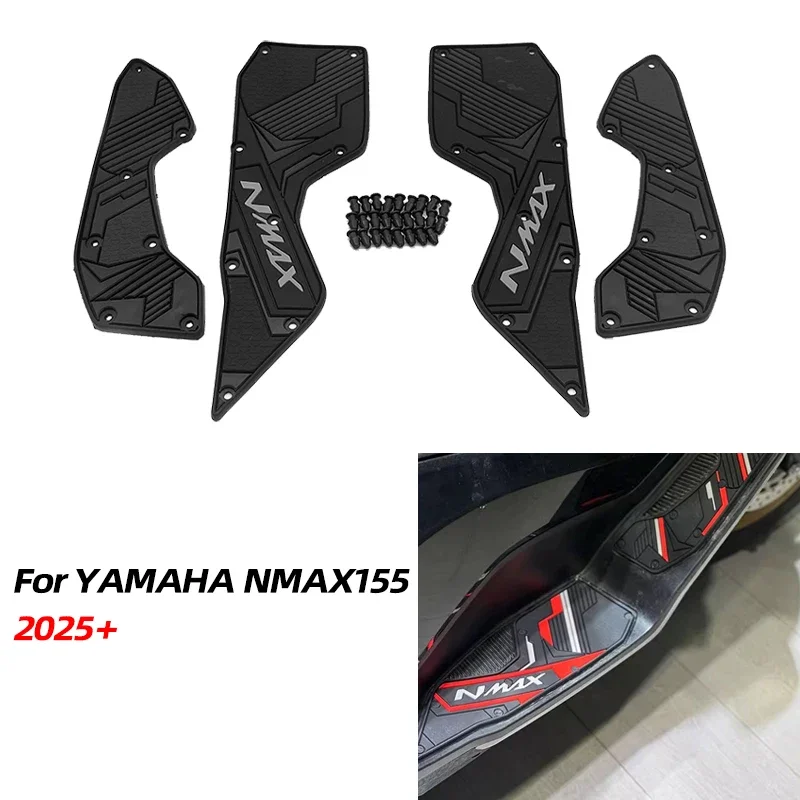 For YAMAHA NMAX155 2025 Motorcycle Steps Footrests Foot Pads Pedals Anti Slip Footpads Plate NMAX 155 Accessories