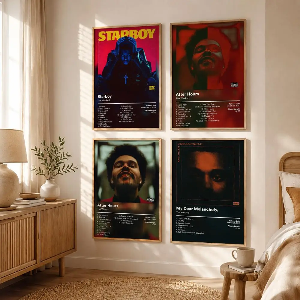 Alternative R&B Star T-The Weeknd Poster All-match HD Waterproof Self-Adhesive Wall Art Sticker For Home Bedroom