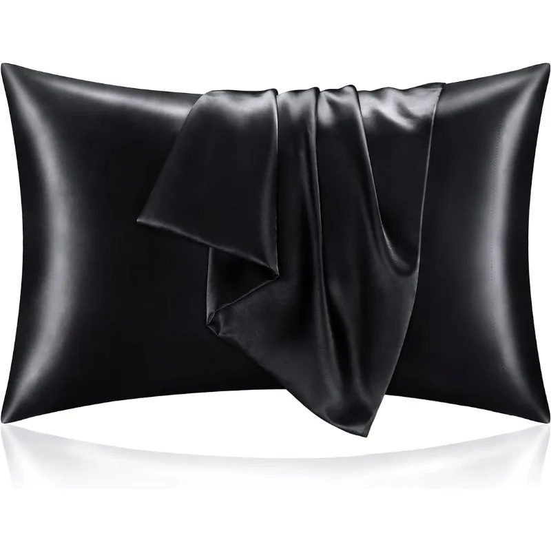 

Black Pillow Cases Standard Size Set of 2 Pack, Super Soft Pillow Case with Envelope Closure (20x26 Inches)