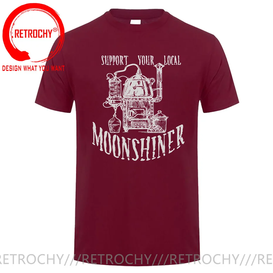 Support Your Local Moonshiner Funny Moonshine T-Shirt Men Slim Fit T Shirt For Men Cotton Top Tee Unique Classic tshirt Camiseta