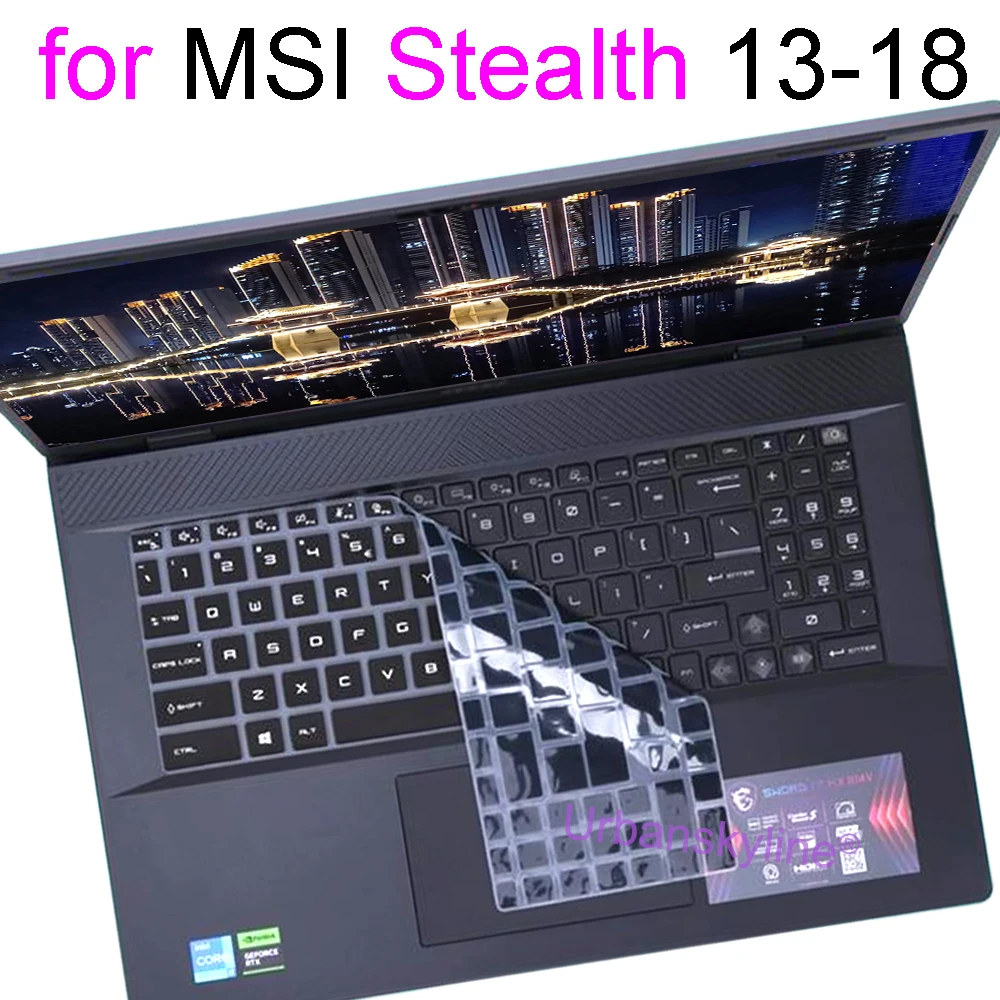 Keyboard Cover for MSI Stealth 18 A18 16 A16 14 15 15M GS66 HX AI A3XV A1V A2XW A13V B3W A2W Silicone Clear Protector Skin Case