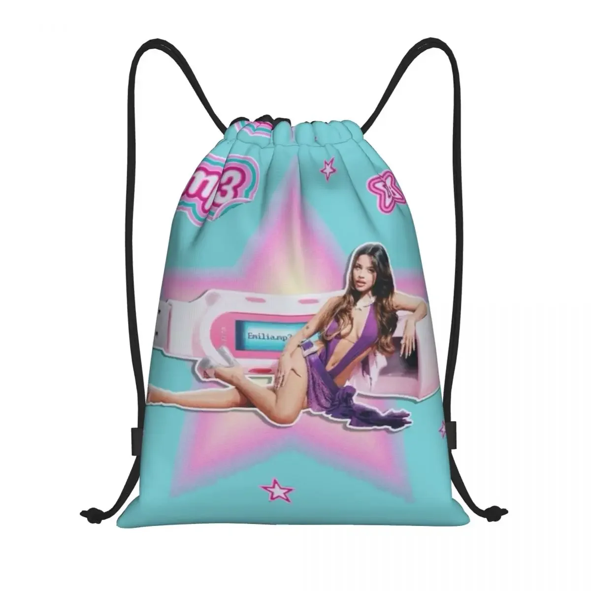 Custom E-Emilia Mernes Drawstring Bags Women Men Portable Sports Gym Sackpack Training Storage Backpacks