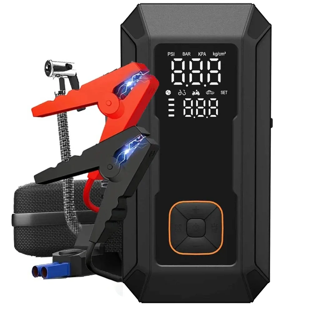 Car Jump Starter with Air Compressor 12V 5000A 7.0L Gas/5.5L Diesel Car Battery Starter 150Psi Digital Tire Inflator