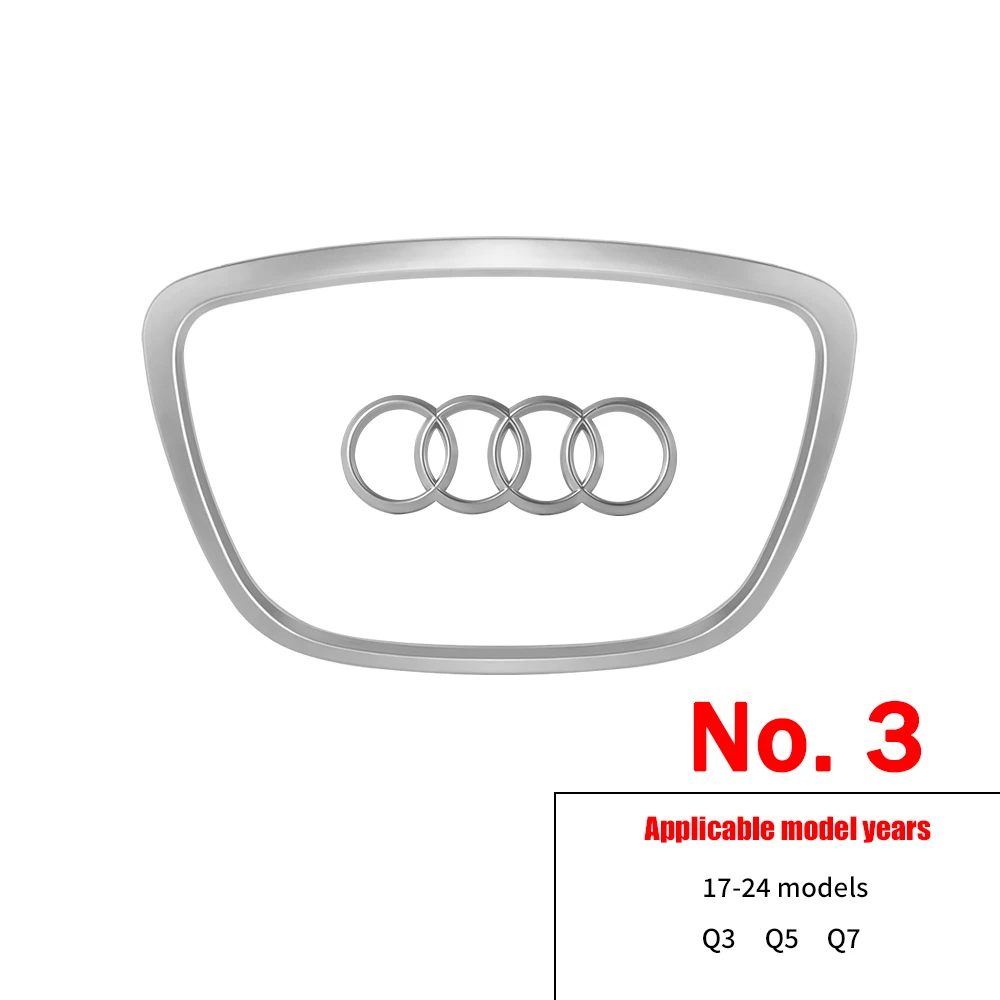 Auto-Styling Lenkrad-Mittelkappen Zierleisten Zubehör Logo für AUDI A6L Q7 Q3 Q5L Q8 A7L Q6 E-TRON SQ5 Q5 A7 A5 A3 A4L A8L A8