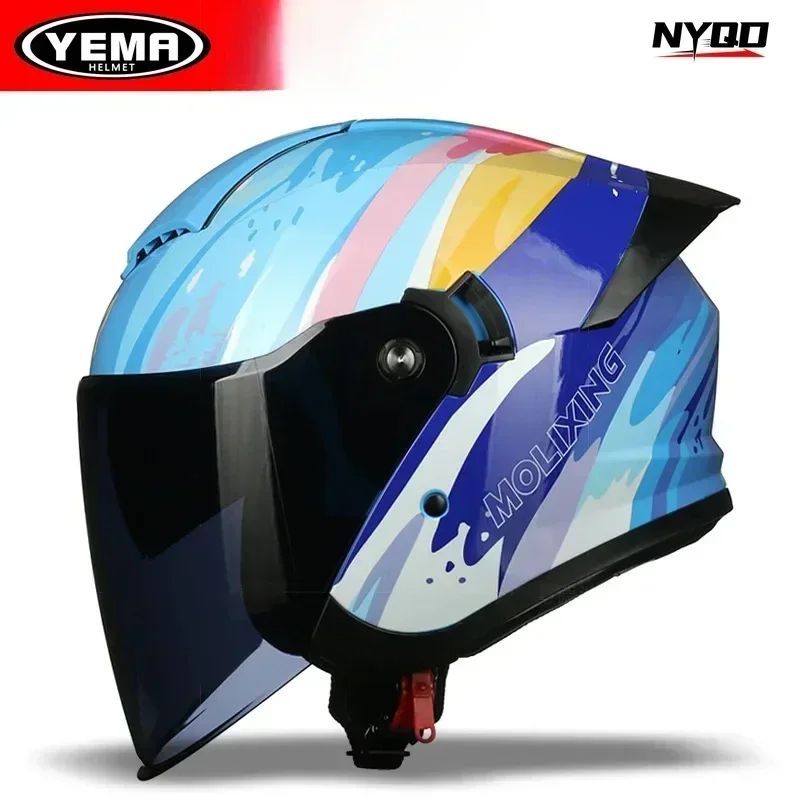 YEMA 650S Retro Motorcycle Half Helmet Motorbike Riding Anti-collision Safety Helm Capacetes De Moto