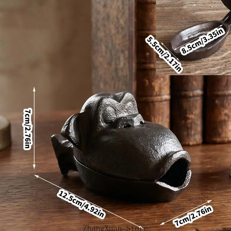 Affenstatue, Gusseisen, Räuchergefäße, Aschenbecher für Schreibtisch- und Regaldekorationen, 3 x – Detail 6
